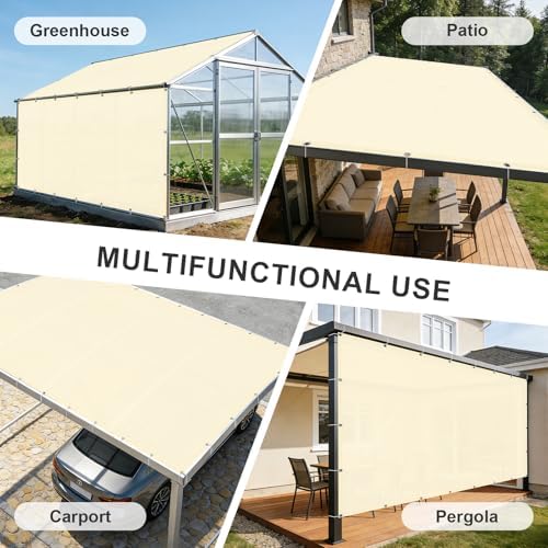 Cool Area Sun Shade Cloth with Grommets, Butter Cream - Image 6