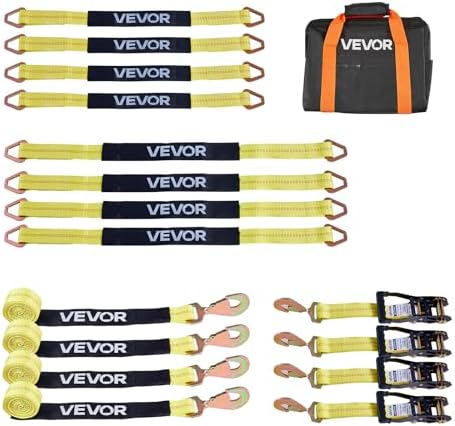 VEVOR Wheel Chock Tie-Down Kit, Axle Type Trailer Tie Down Strap, Car Tie Down by VEVOR