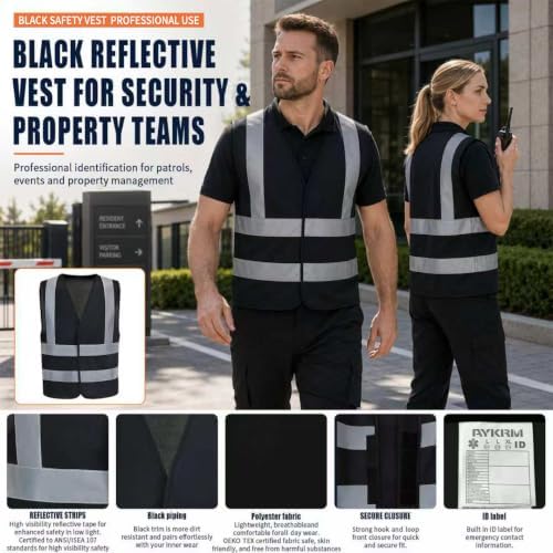 AYKRM 12 colour High visibility viz vest hi vis viz reflective work - Image 2