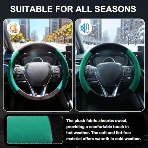 SEG Direct Plush Steering Wheel Cover 14.5"-15" Heavy-Duty, Summer Winter - Image 6