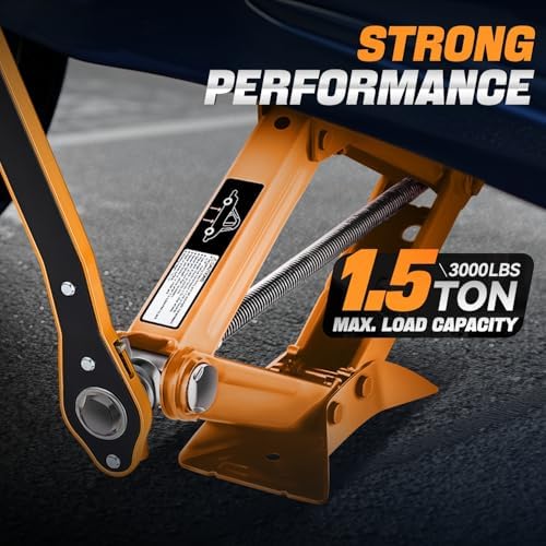 Auto Dynasty Scissor Jack, 1.5 Ton Portable Car Lift Jack, Quick Lift Car Tire - Image 2
