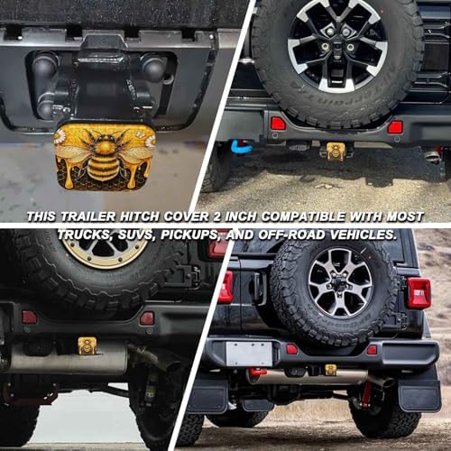 2 Inch Cute Honey Queen Bee Trailer Hitch Cover Rubber Receiver Tube Plug Cap - Image 5