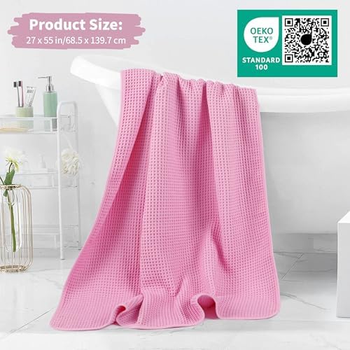 Microfiber Waffle Bath Towels, 4 Pieces, Fast Drying, Lint Free 430 GSM - Image 5