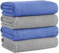 Microfiber Waffle Bath Towels, 4 Pieces, Fast Drying, Lint Free 430 GSM by Unknown