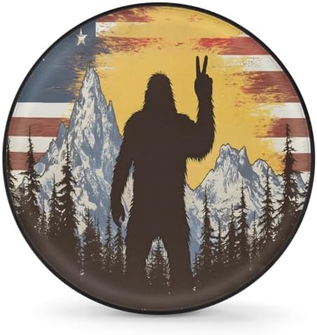 Bigfoot Flag Fun Spare Tire Cover Dust-Proof Wheel Protector by Unknown