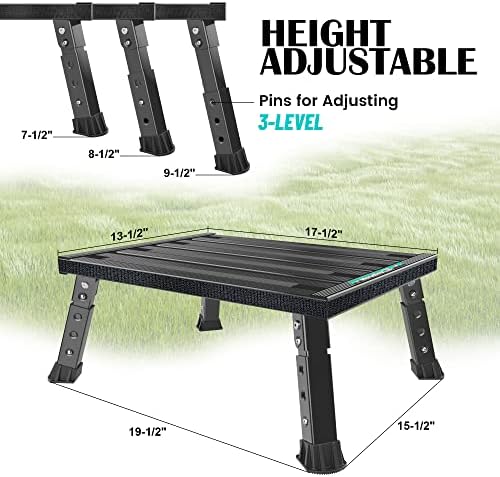 Marudina Adjustable RV Step Stool w/Cover, Large Platform - Image 2
