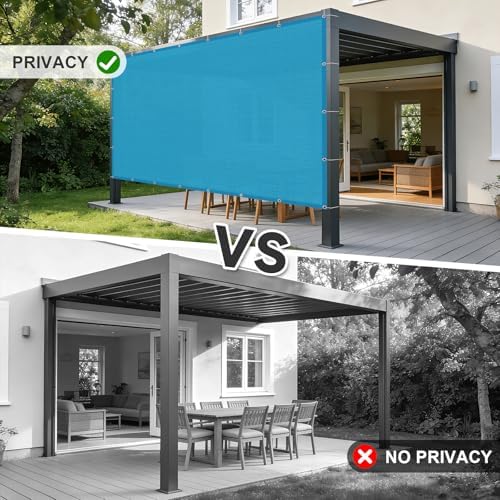 Sun Shade Cloth with Grommets, Turquoise Blue - Image 2