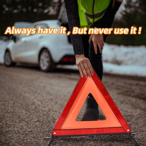 WORKKOOL Safety Triangles for Emergency Use, Road Side Triangle Reflectors - Image 4