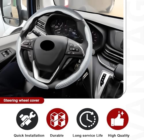 3pcs Universal Carbon Fiber Steering Wheel Cover - Image 5