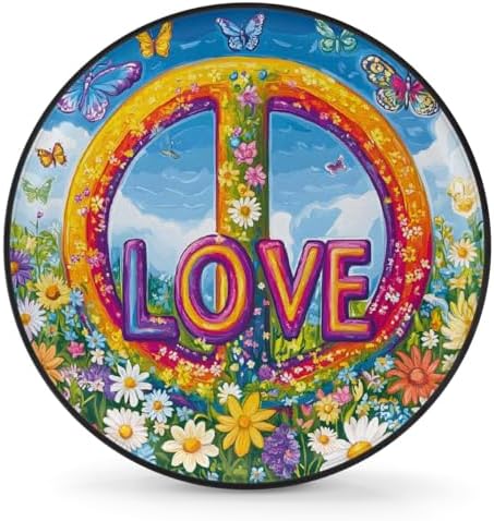 Peace Flowers Spare Tire Cover Dust-Proof Wheel Protector by Unknown