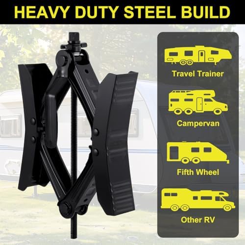 Camper Wheel Chock Stabilizer 2 Sets, X-Shaped RV Stabilizer - Image 3