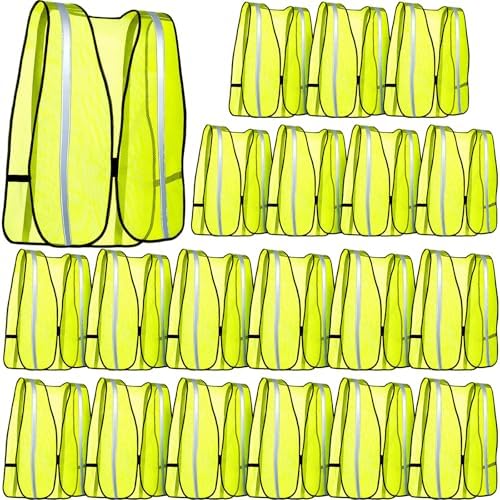 Jecery 20 Packs High Visibility Vest Safety Reflective Hi Visibility Mesh Vest by Jecery