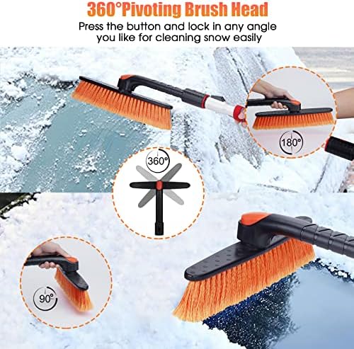 FOVAL 47.2" Extendable Snow Brush and Wider Ice Scraper - Image 3