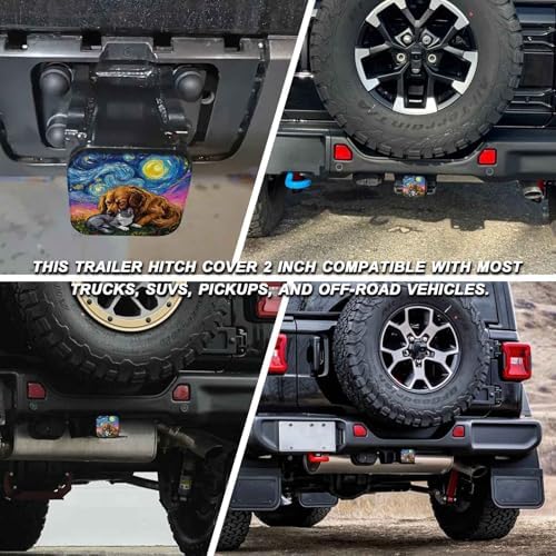 2 Inch Dog Cat Night Sky Trailer Hitch Cover Rubber Receiver Tube Plug Cap - Image 5