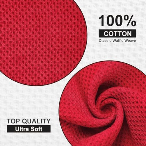 Kitinjoy 100% Cotton Waffle 8-Pack Kitchen Towels - Image 2