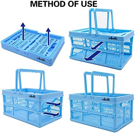 ZHJINGYU crates for storage, plastic baskets for organizing, collapsible - Image 5