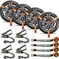4 Pack Car Tie Down Straps for Trailers by IBITION