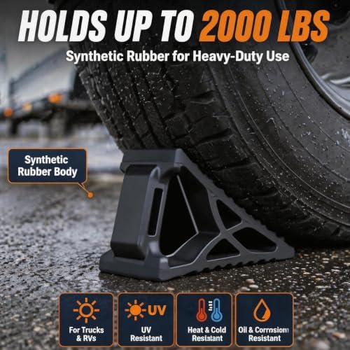 Rubber Wheel Chocks for RV Trailer Upgraded Deformable Design 4 Pc - Image 4