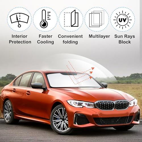 Windshield Sun Shade for 2013-2018 BMW 3 Series/F30/F31/F80/M3 - Image 2