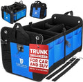 Blue Car Cargo Trunk Organizer for SUV & Auto Storage by TRUNKCRATEPRO