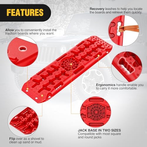 Nilight Off Road Traction Boards 4x4 Truck Recovery Tracks Mats Gear 2PCS - Image 3