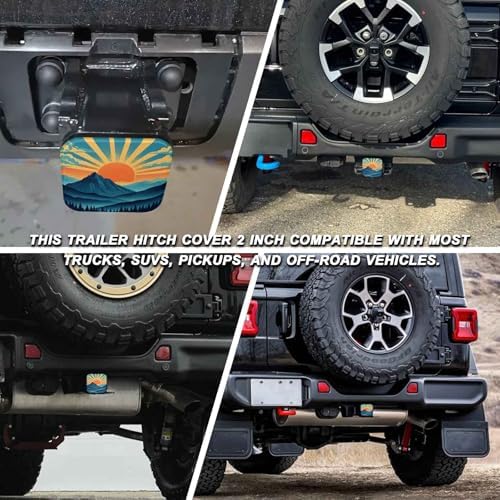 2 Inch Forest Sunset Trailer Hitch Cover Rubber Receiver Tube Plug Cap - Image 5