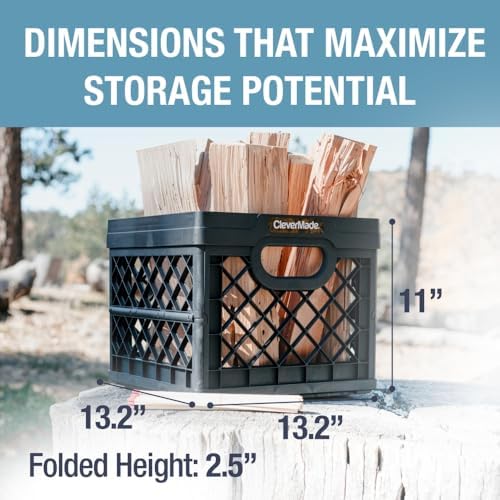 CleverMade Collapsible Milk Crate, 25L Storage Crate, Holds 50 lb - Image 5