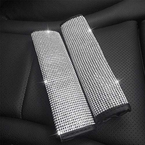 2 Pcs Bling Bling Seat Belt Shoulder Pads Luster Crystal by QINU