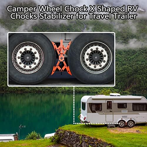 Camper X-Shaped Wheel Chock Stabilizer, 2 Sets RV Stabilizer Wheel Chock Scissor - Image 3
