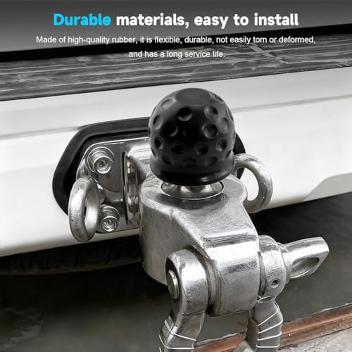2PCS 2 Inch Trailer Hitch Ball Cover Tow Ball Protector Black - Image 4