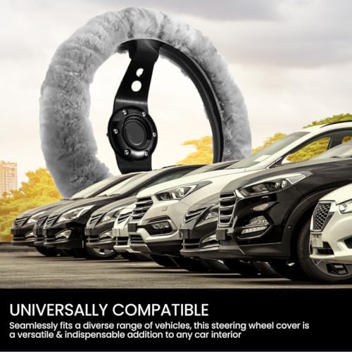 Andalus Brands Luxury Fluffy Car Steering Wheel Covers – Genuine Merino - Image 5