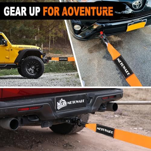 METOWARE Heavy Duty Tow Strap Offroad Recovery Kit - Image 4