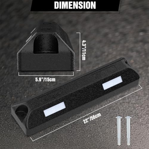 Nilight 22 Inch Rubber Parking Curbs, Heavy Duty Wheel Stops - Image 4