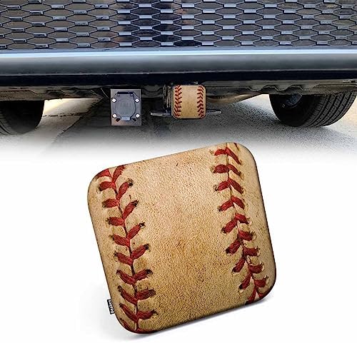 Tow Hitch Covers Baseball, Grunge Sport Leather Worn Baseball Auto 2 Inch by Beabes