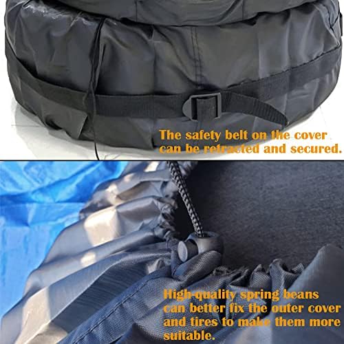 Tire Cover 4pcs Skyour Adjustable Waterproof Seasonal Spare Car Wheel Tire - Image 3