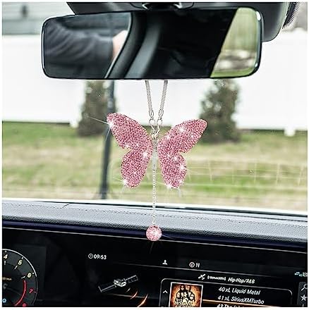zipelo Rhinestone Butterfly Rearview Mirror Charm by zipelo