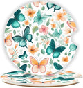 Ceramic Car Cup Holder Coasters Set of 2, 2.56 in Butterfly by Mengduxd