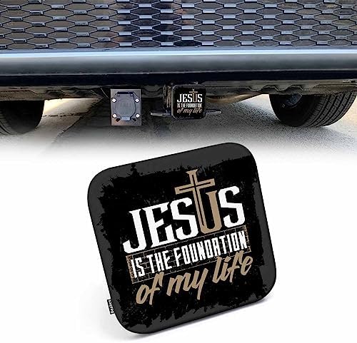Bible Verse Safe Square Trailer Hitch Cover 2 Inch, Jesus is The Foundation of by Beabes