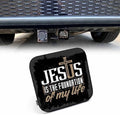 Bible Verse Safe Square Trailer Hitch Cover 2 Inch, Jesus is The Foundation of by Beabes