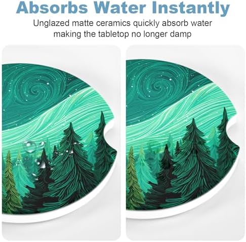 2 Pack Car Cup Holder Coaster, 2.63 inch Anti Slip Insert Absorbent Ceramic Car - Image 6