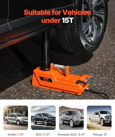 VEVOR Electric Car Jack, 15 Ton Hydraulic Jack Lift, Hydraulic Lifting Range - Image 2