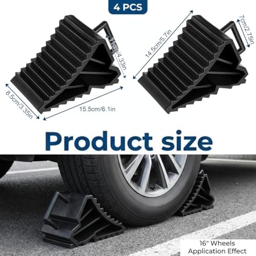 4 Pack Wheel Chocks, Tire Chocks - Image 2