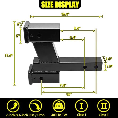 KAIRAY Trailer Dual Hitch Extender Adapter - Image 2