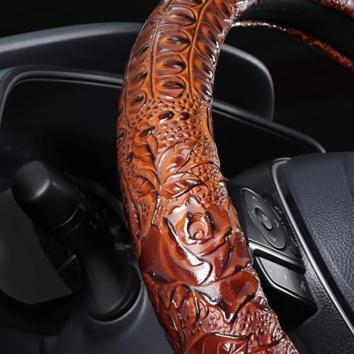 Leather Auto Car Steering Wheel Cover, Anti Slip Universal 15 Inch - Image 3