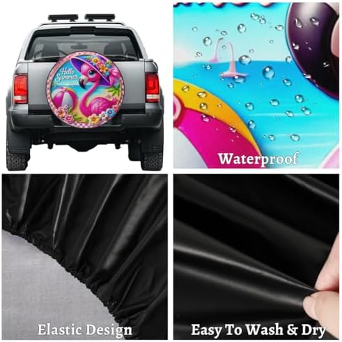 Rv Spare Tire Cover Wheel Summer Flamingo Tire Covers Wheel Protectors - Image 4