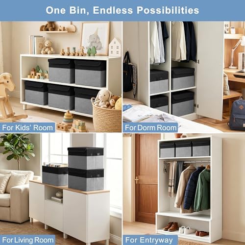 Large 17" 42 Quarts Collapsible Stackable Storage Bins - Image 4