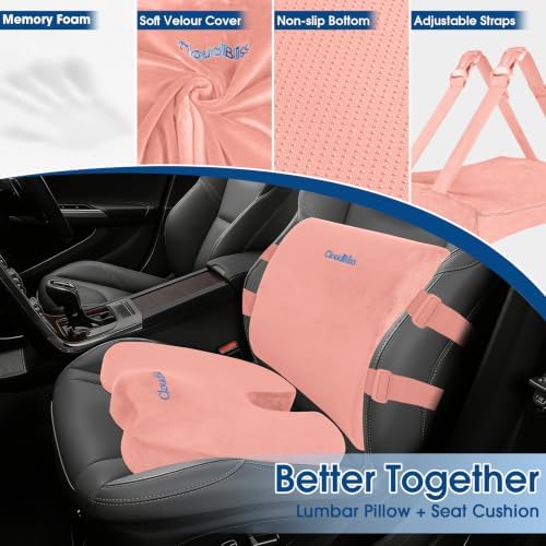 CloudBliss Ergonomic Seat Cushion & Lumbar Support Pillow Set - Image 3