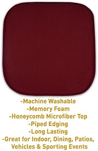 2 Pack Memory Foam Honeycomb Nonslip Back 16" x 16" Chair/Seat Cushion Pad - Image 3