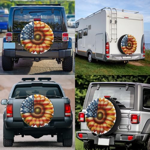 Sunflower Spare Tire Cover 15in Spare Wheel Covers Tire Storage Cover - Image 6