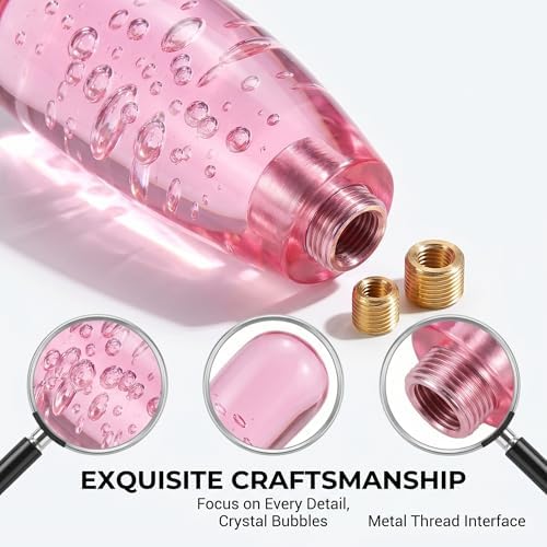 1 PC Car Shift Knob, 1.89 x 5.91 Inches Crystal Pink Acrylic Gear Shift Knob - Image 4